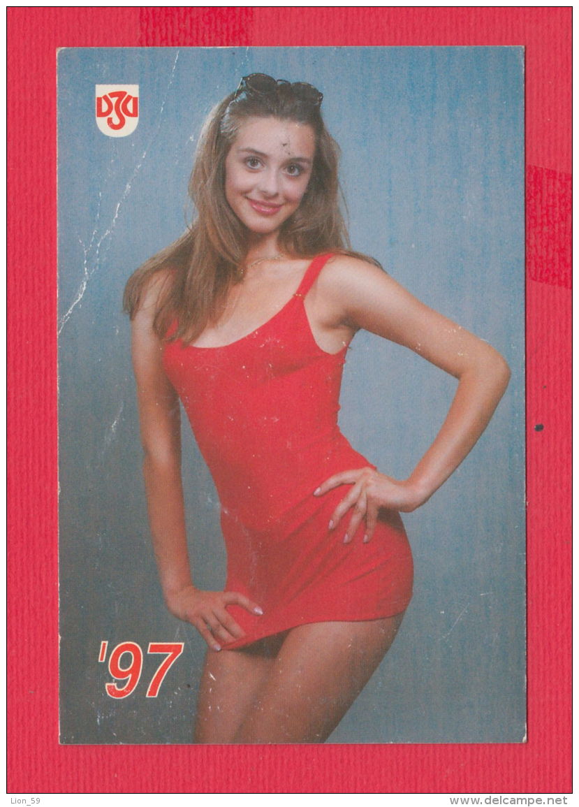 K1799 / 1997 - EROTIC GIRL , DZI - STATE INSURANCE INSTITUTE  , Calendar Calendrier Kalender ,  Bulgaria Bulgarie - Small : 1991-00