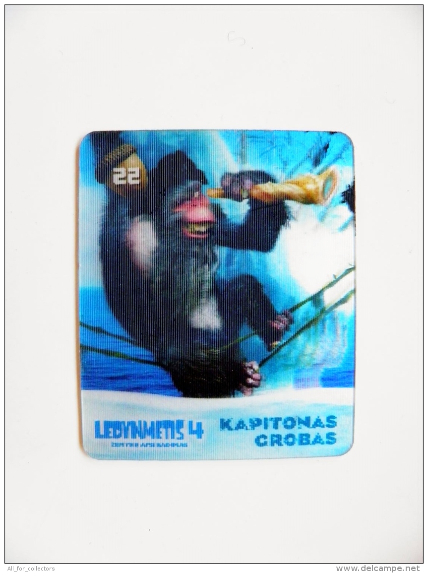 3D Card Carte From Lithuania Animation Ice Age 4 Animal Monkey - Disney