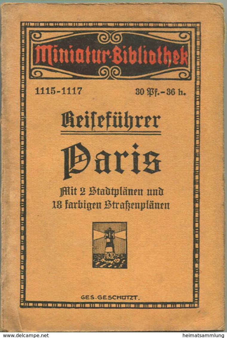 Miniatur-Bibliothek Nr. 1115-1117 - Reiseführer Paris Mit 2 Stadtplänen 18 Farbigen Straßenplänen Von P. Duchat - 8cm X - Other & Unclassified