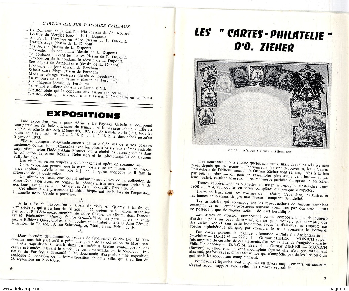 LE CARTOPHILE  DECE 1972  N° 27  -  24 PAGES L AFFAIRE CAILLAUX LES INCUNABLES CARTES PHILATELIE   Etc .. - Französisch