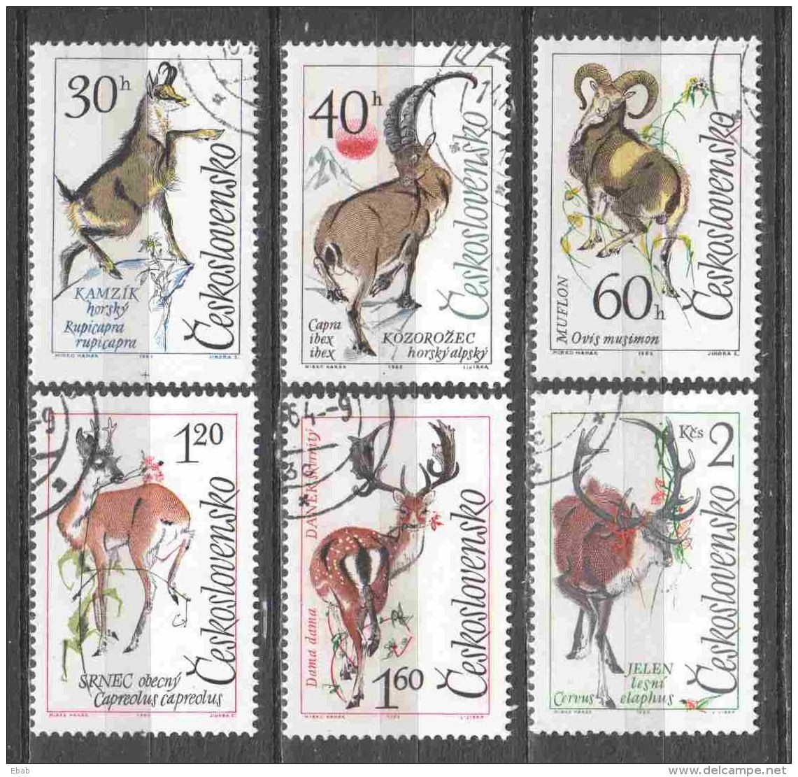 Czechoslowakia 1963 Mi 1441-1446 Canceled ANIMALS DEER (3) - Oblitérés