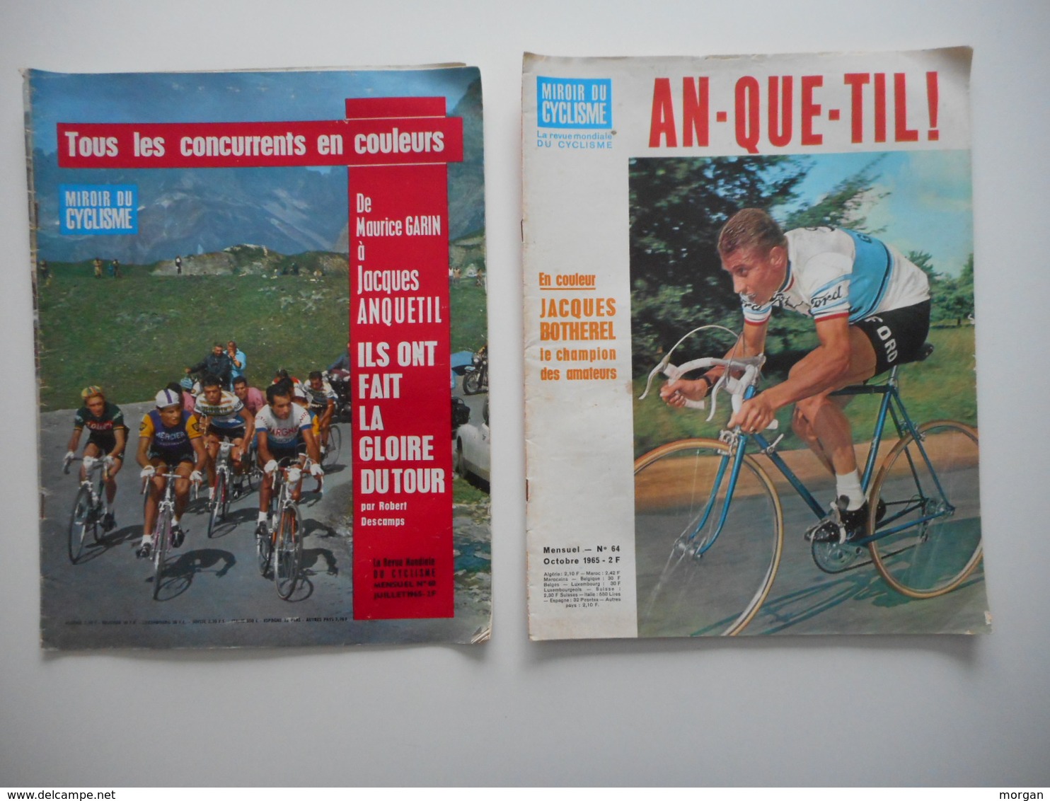 CYCLISME, TOUR DE FRANCE 1965, BEAU LOT DE REVUES ET CARTE DU TOUR, N° SPECIAUX, MIROIR