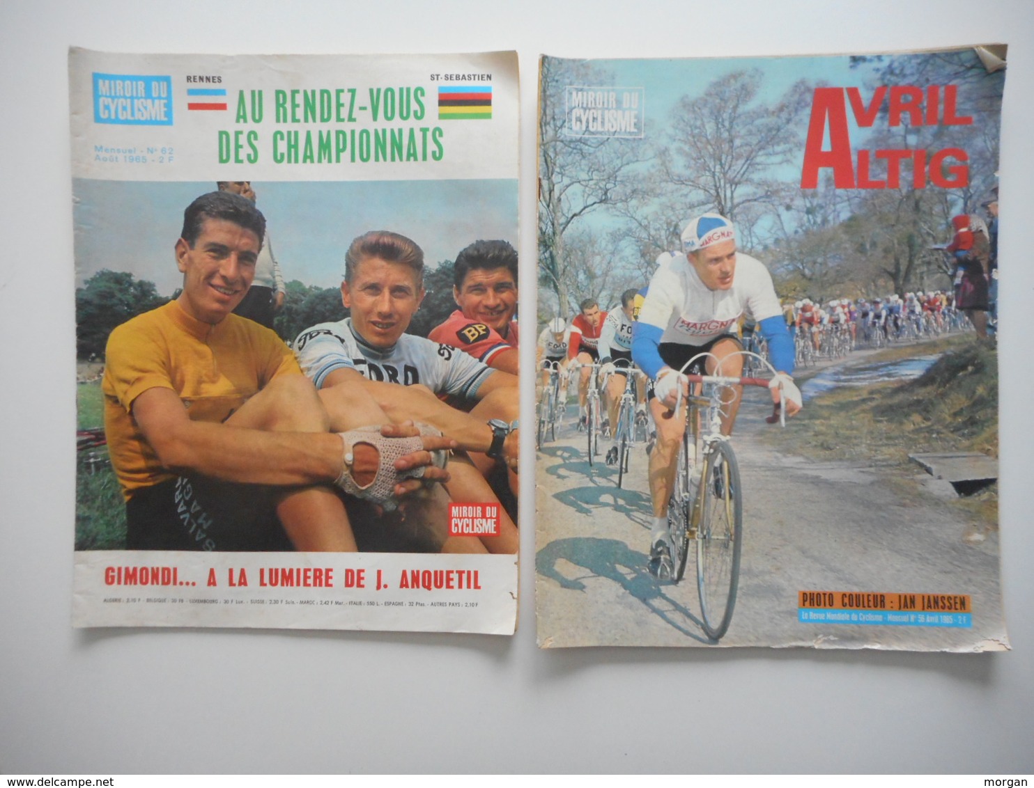 CYCLISME, TOUR DE FRANCE 1965, BEAU LOT DE REVUES ET CARTE DU TOUR, N° SPECIAUX, MIROIR