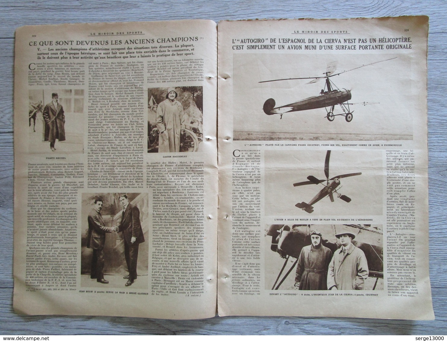 LE MIROIR DES SPORTS 1925 Rugby Dax Hélicoptere Basket Nage Traversée Manche Vélo Alpiniste Football Paris ........ - Other & Unclassified