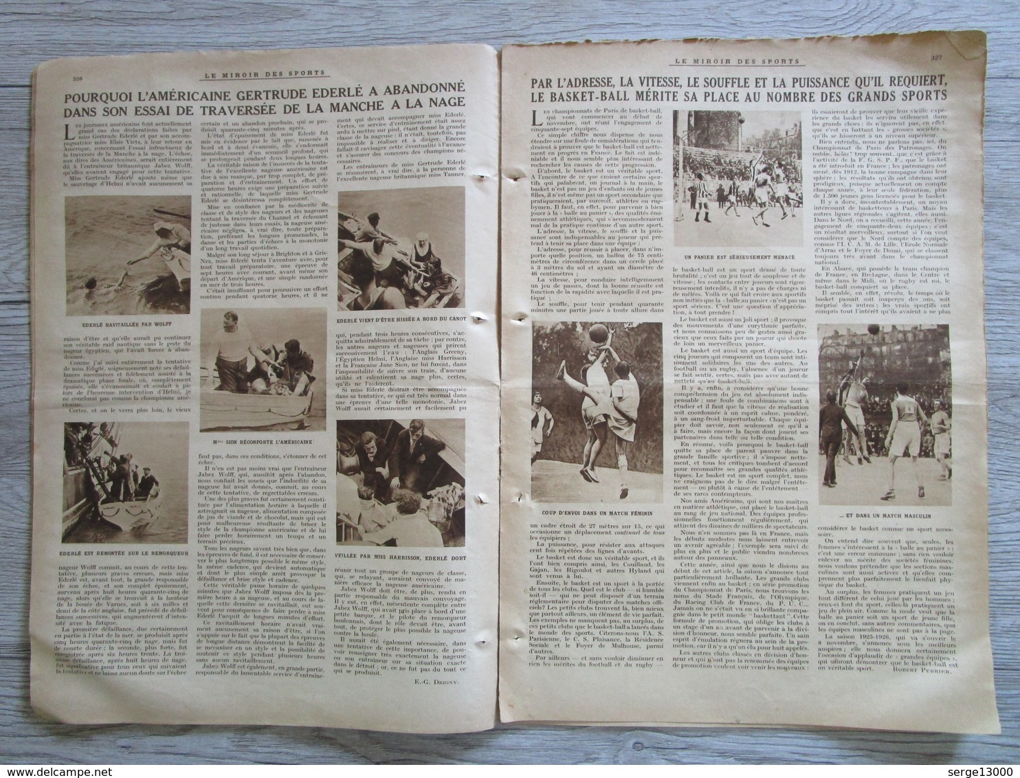 LE MIROIR DES SPORTS 1925 Rugby Dax Hélicoptere Basket Nage Traversée Manche Vélo Alpiniste Football Paris ........ - Other & Unclassified