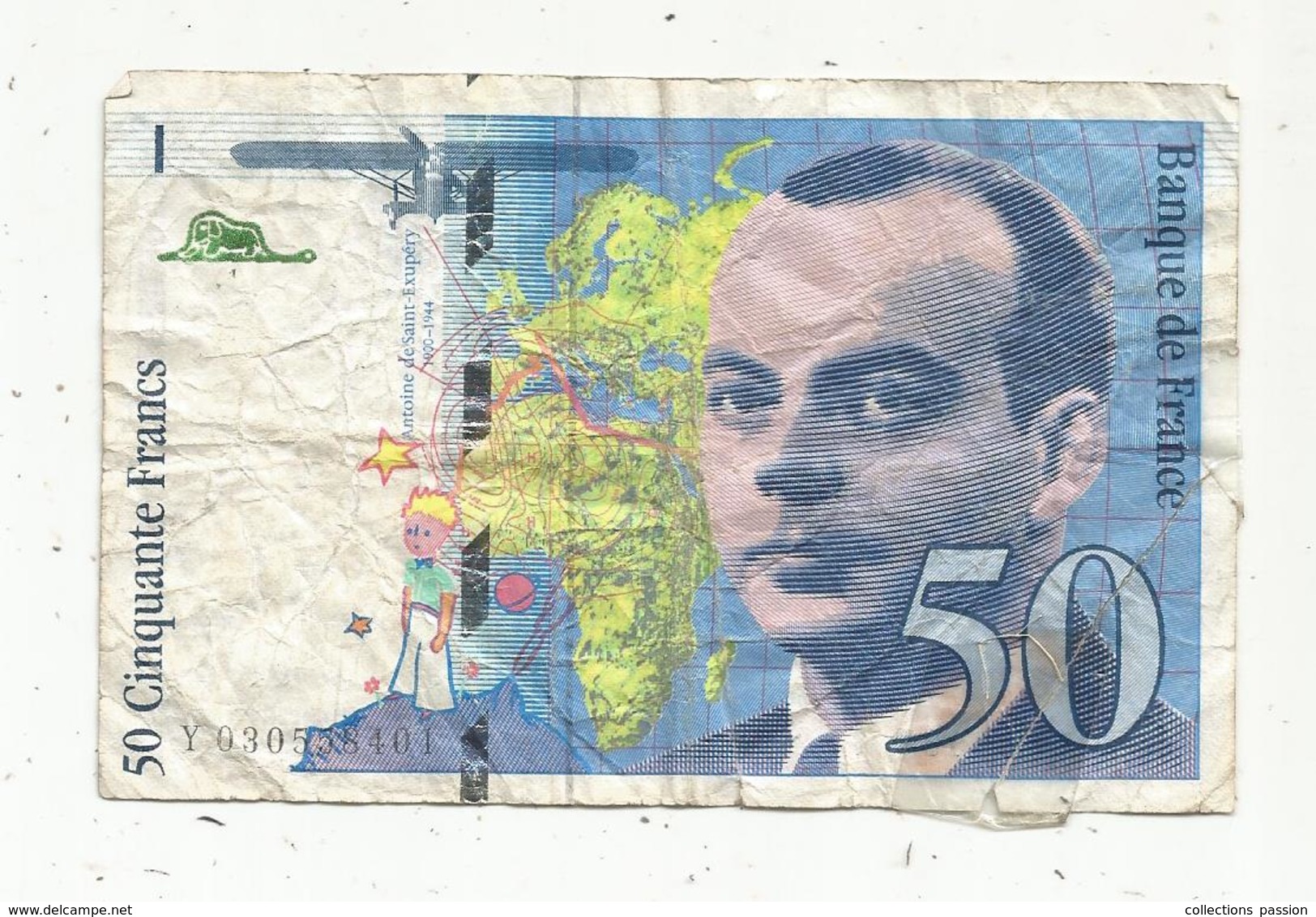 Billet , 50 , Cinquante Francs , SAINT EXUPERY , 1997 , 2 Scans - 50 F 1992-1999 ''St Exupéry''