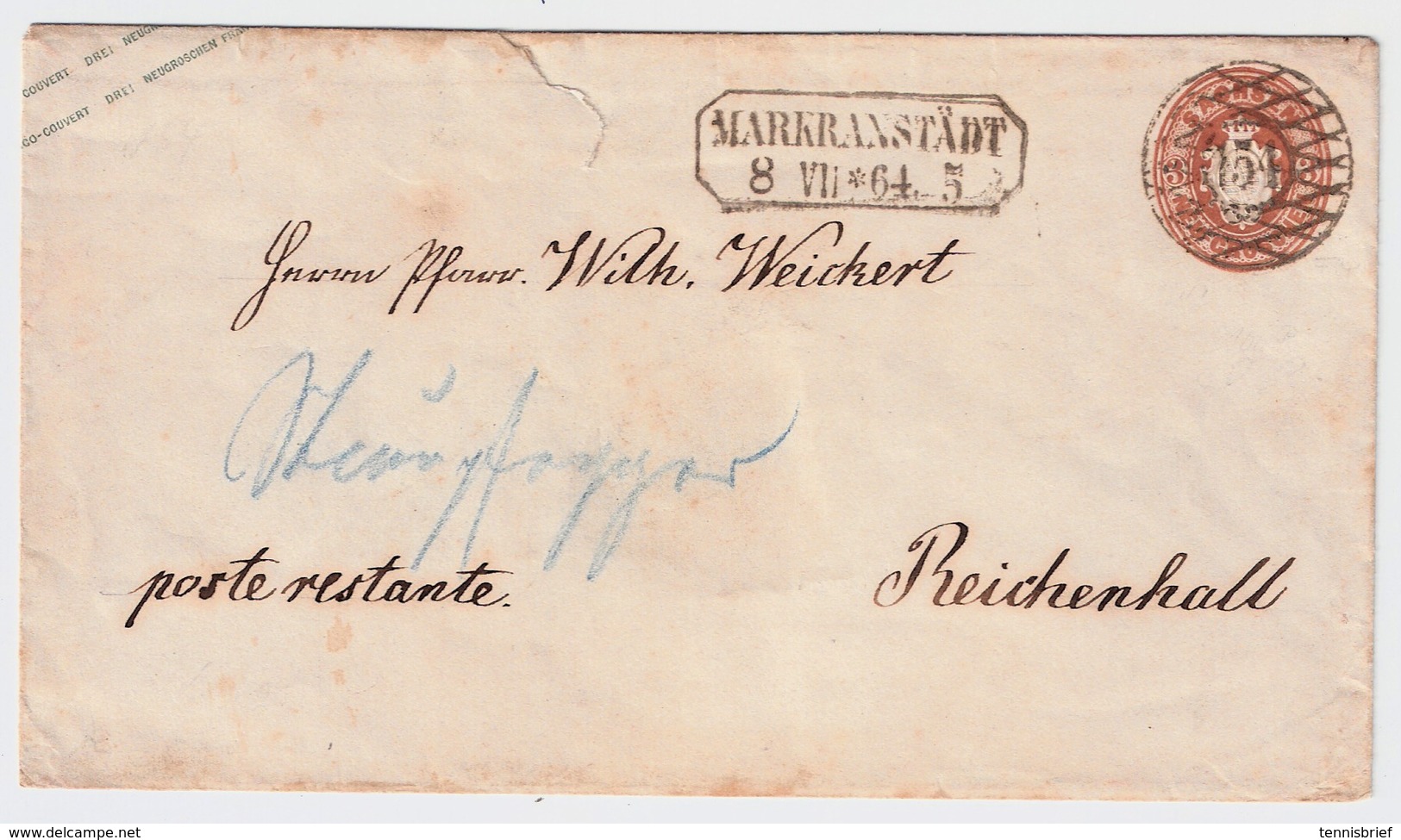 1864, Nr. Stp. " 154 " - " Markranstädt "  , #a394 - Sachsen