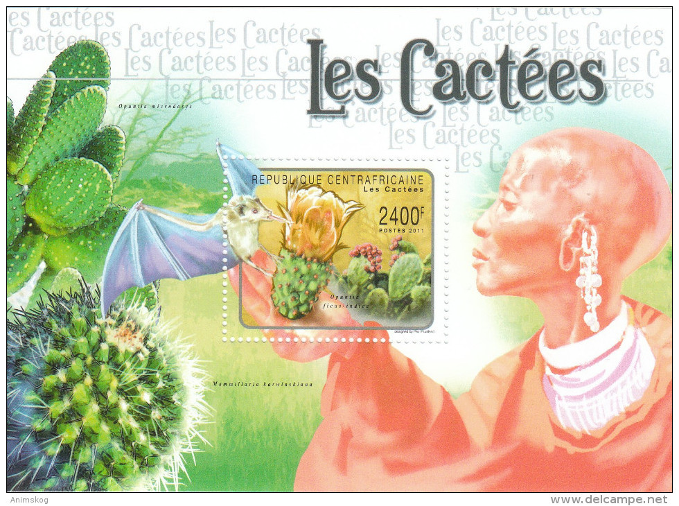 ZAR 2011**, Sukkulente Pflanzen, Kaktus, Sukkulenten/Central African Republic, MNH, Succulent Plants, Cacti, Succulents - Sukkulenten