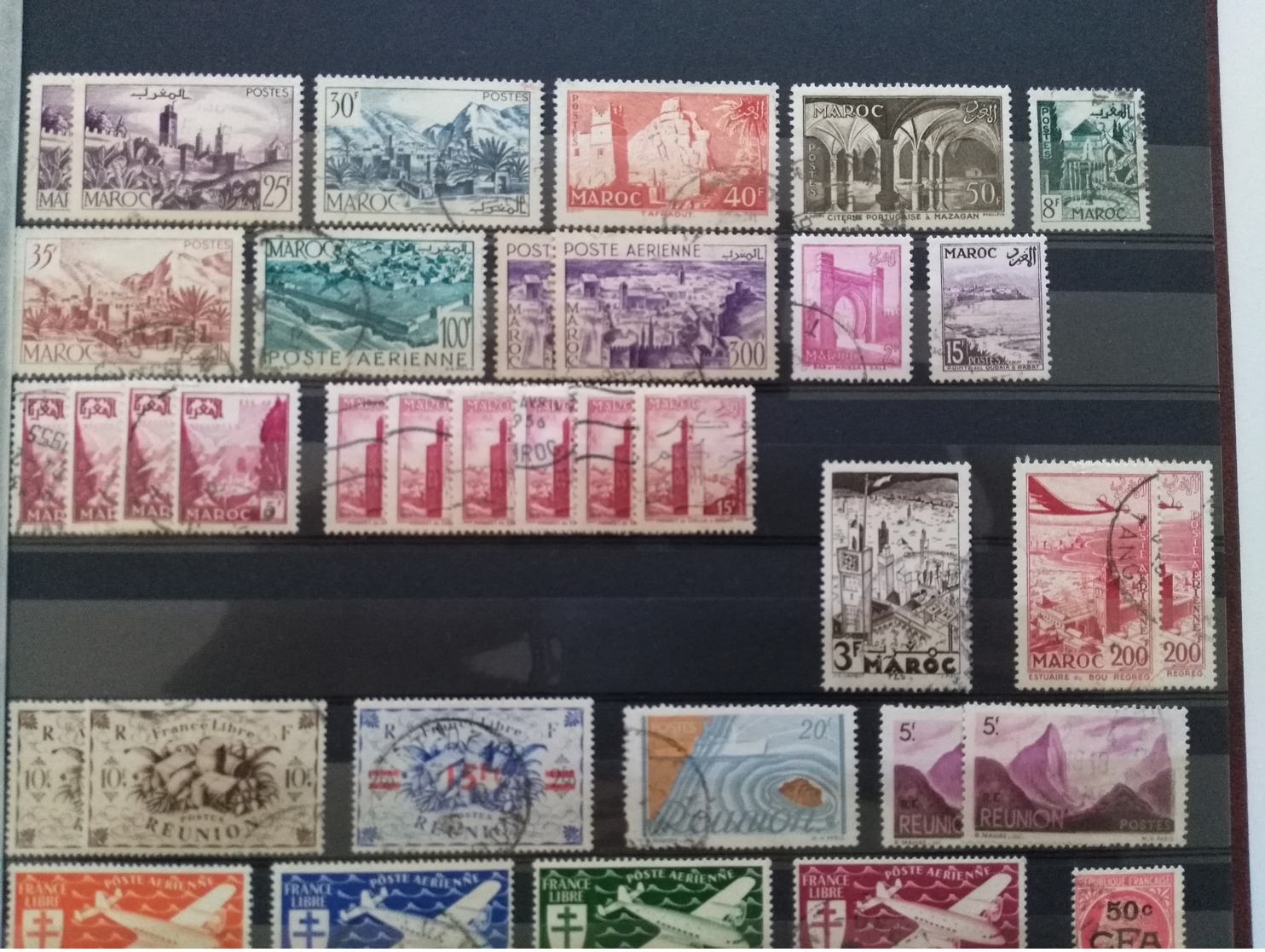 Album timbres oblitérés France et colonies (dont Terre Australes et Antarctiques Françaises Neuf)