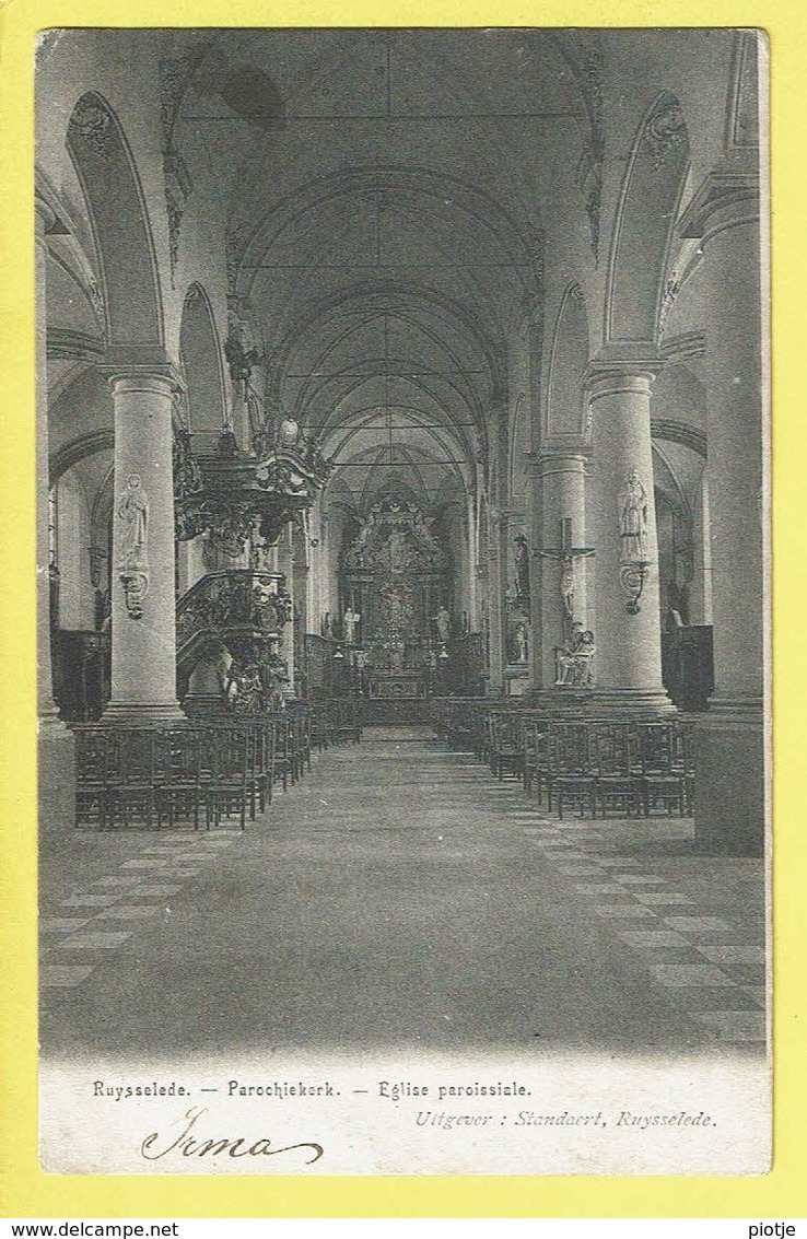 * Ruiselede - Ruysselede * (Uitgever Standaert) Parochie Kerk, église Paroissiale, Church, Intérieur, Autel, Rare, TOP - Ruiselede