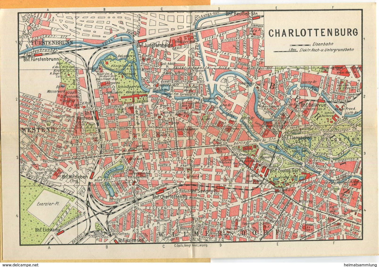 Miniatur-Bibliothek Nr. 1118 - Reiseführer Charlottenburg Mit Farbigem Plan - 8cm X 12cm - 40 Seiten Ca. 1910 - Verlag F - Sonstige & Ohne Zuordnung