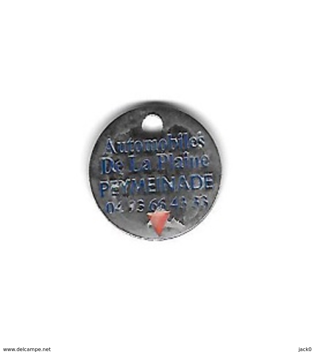 Jeton De Caddie  Villes,  Automobiles  De La Plaine  PEYMEINADE  Verso  Carrosserie De La Plaine  GRASSE - Trolley Token/Shopping Trolley Chip