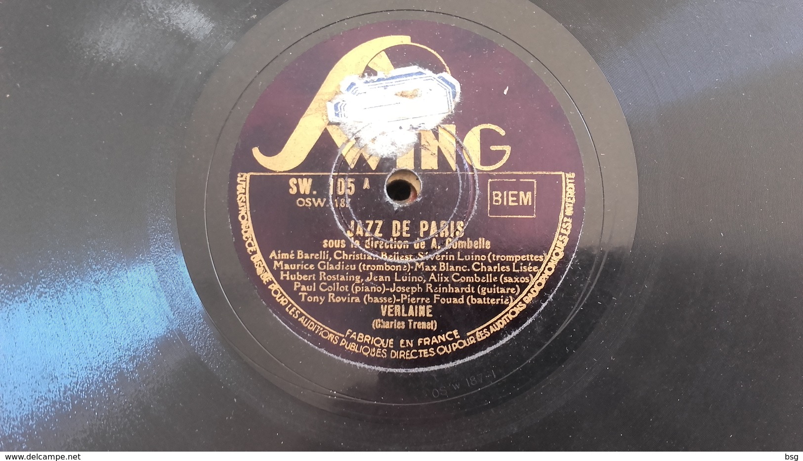 78T Disque Swing 105 Jazz De Paris - 78 Rpm - Schellackplatten