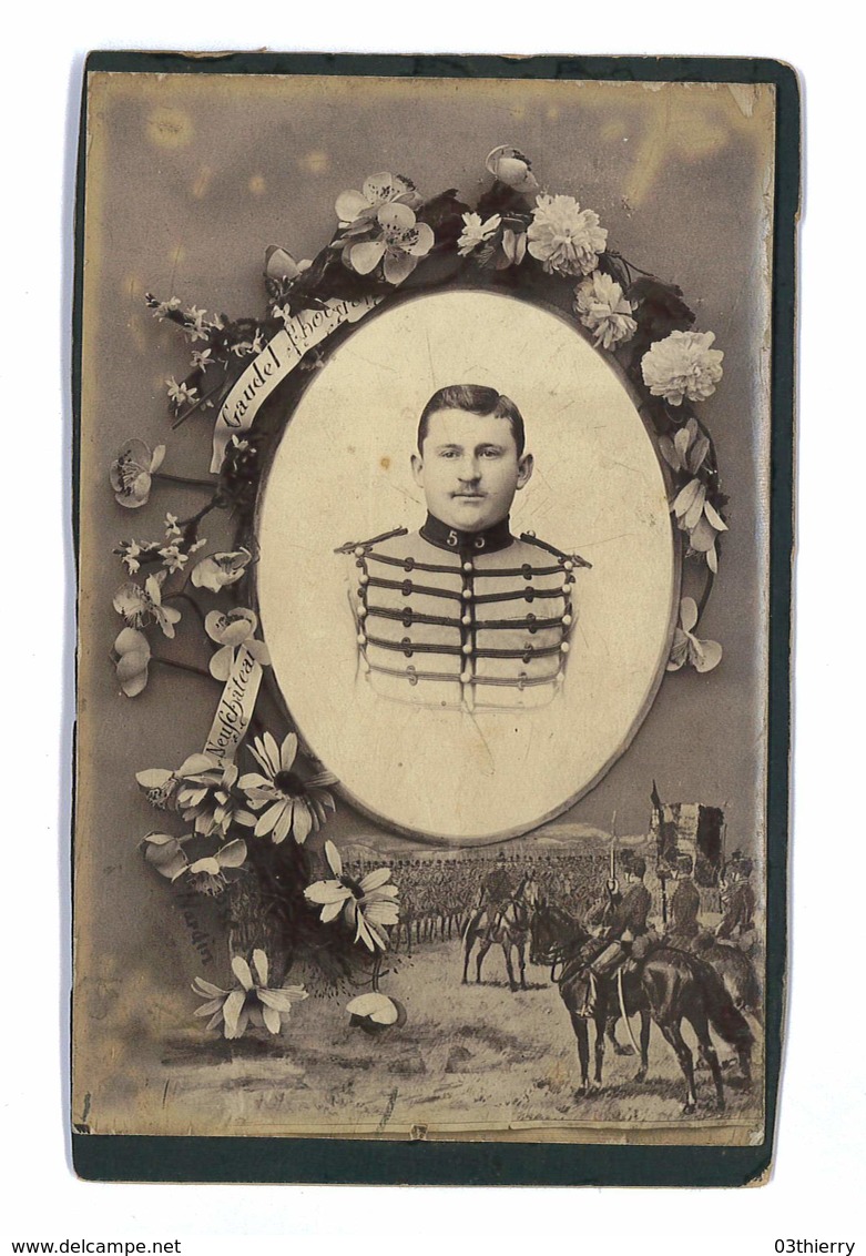 PHOTOGRAPHIE GRAND CDV SOLDAT PAR GAUDEL PHOTOGRAPHE A NEUFCHATEAU 5eme REGIMENT - Anciennes (Av. 1900)