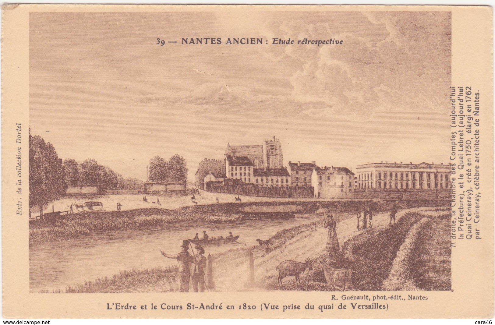 CPA - 39. NANTES ANCIEN - L'Erdre Et Le Cours Saint André  En 1820.... - Nantes