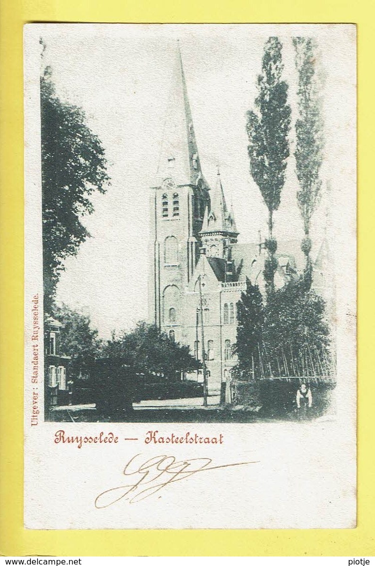 * Ruiselede - Ruysselede * (Uitgever Standaert) Kasteelstraat, église, Kerk, Church, Kirche, TOP, Unique, Rare - Ruiselede
