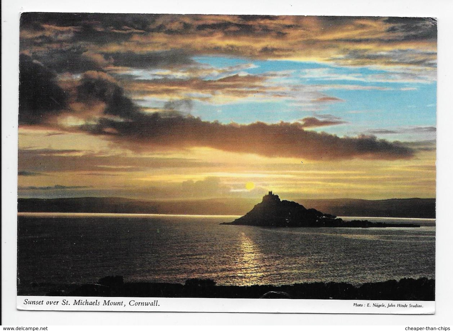 Sunset Over St. Michaels Mount, Cornwall - John Hinde - St Michael's Mount