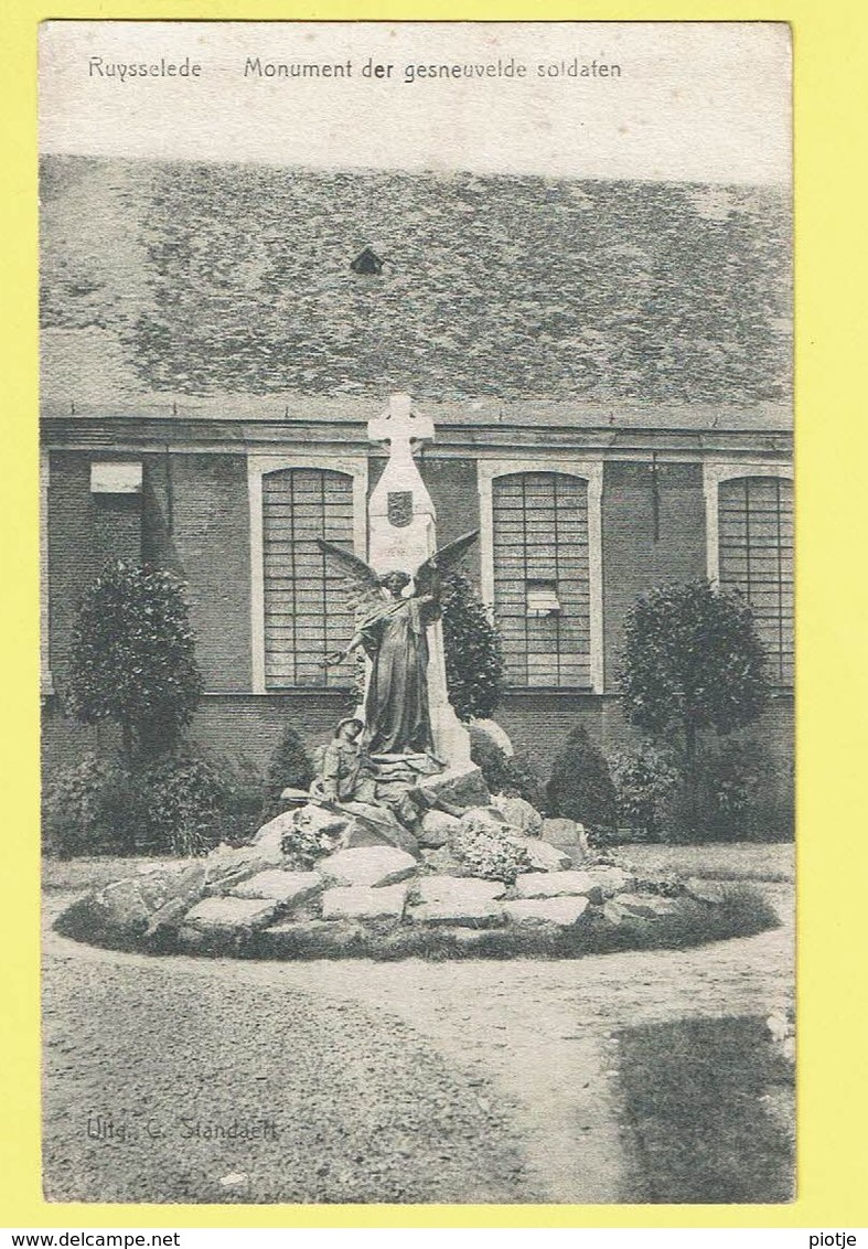 * Ruiselede - Ruysselede * (Uitg Standaert) Monument Der Gesneuvelde Soldaten, Statue, Guerre, Rare Old, CPA - Ruiselede