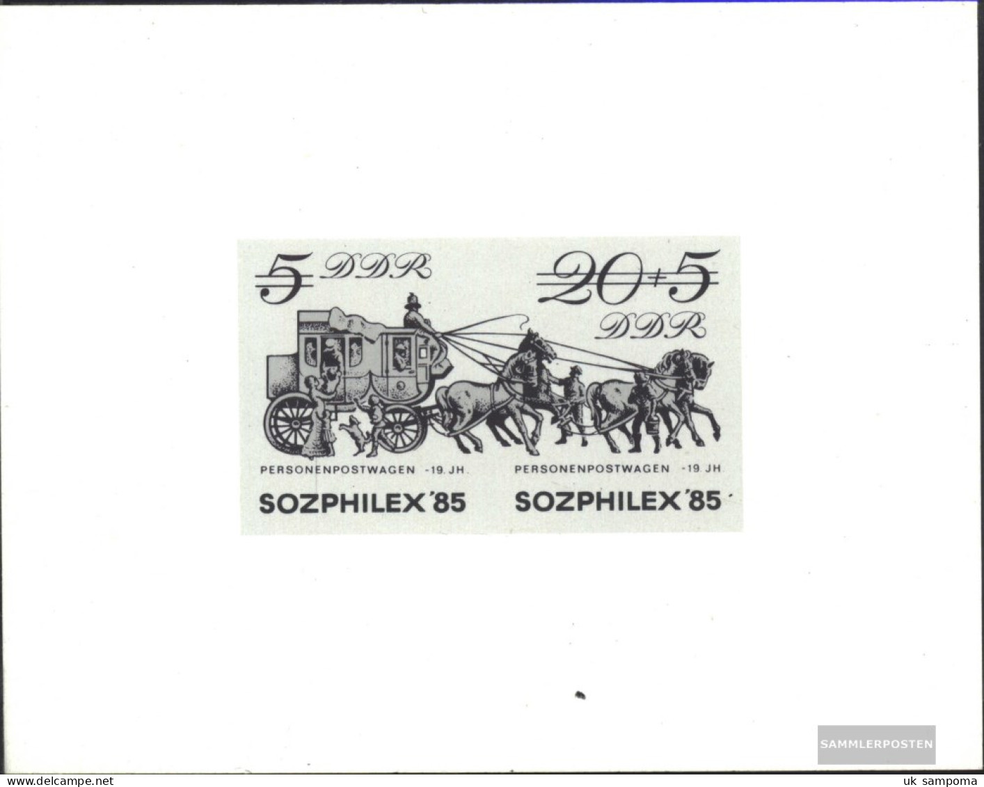 DDR 2965-2966S Black Print (complete Issue) Unmounted Mint / Never Hinged 1985 Stamp Exhibition - Unused Stamps