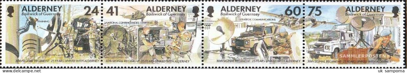 United Kingdom - Alderney 90-93 Quad Strip (complete Issue) Unmounted Mint / Never Hinged 1996 Telecommunications Regime - Alderney