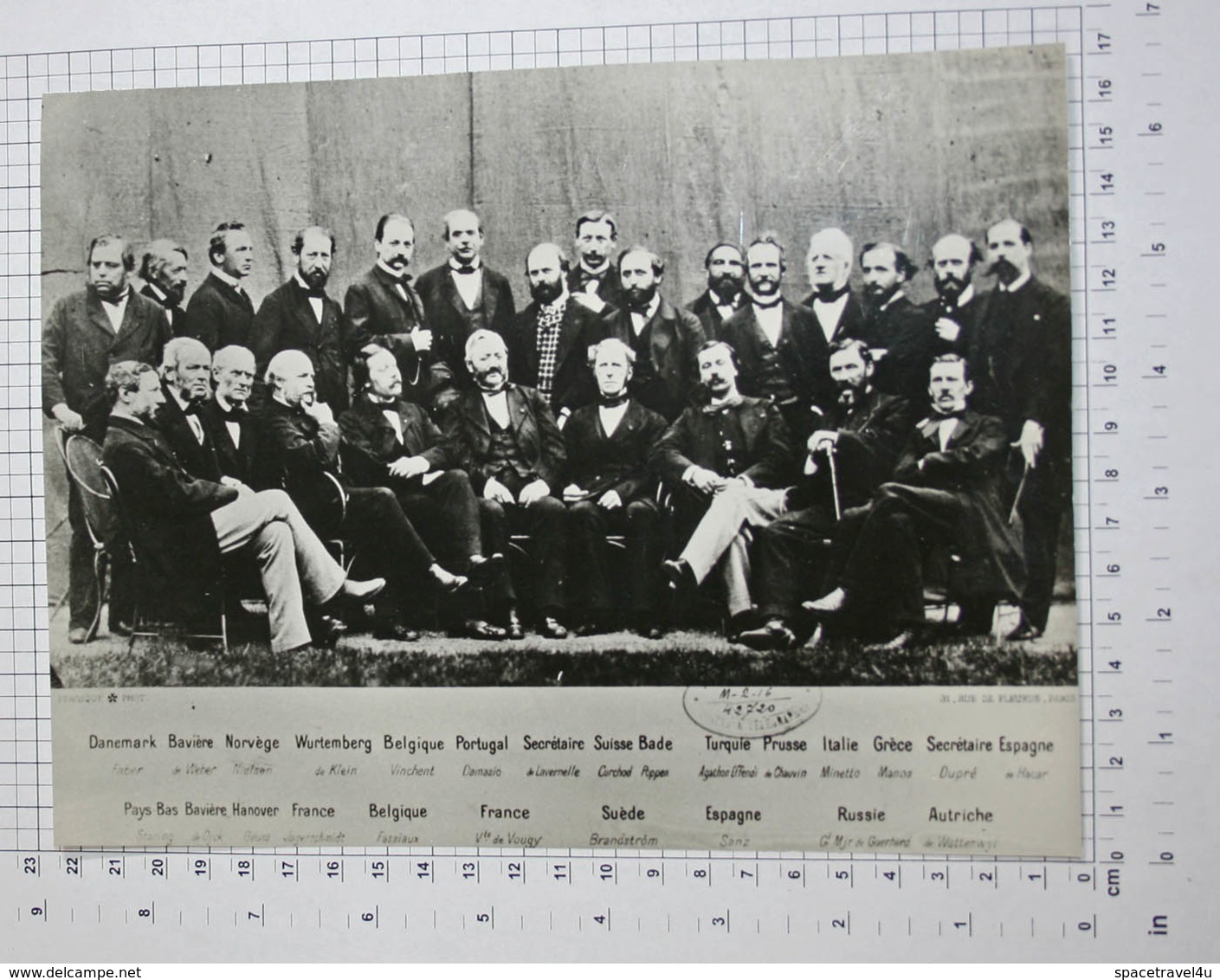 THE DELEGATES TO THE 1865 CONFERENCE IN PARIS WHICH FOUNDED THE INTERNATIONAL TELEGRAPH UNION - PHOTO Reprint (SF2-39) - Sonstige & Ohne Zuordnung