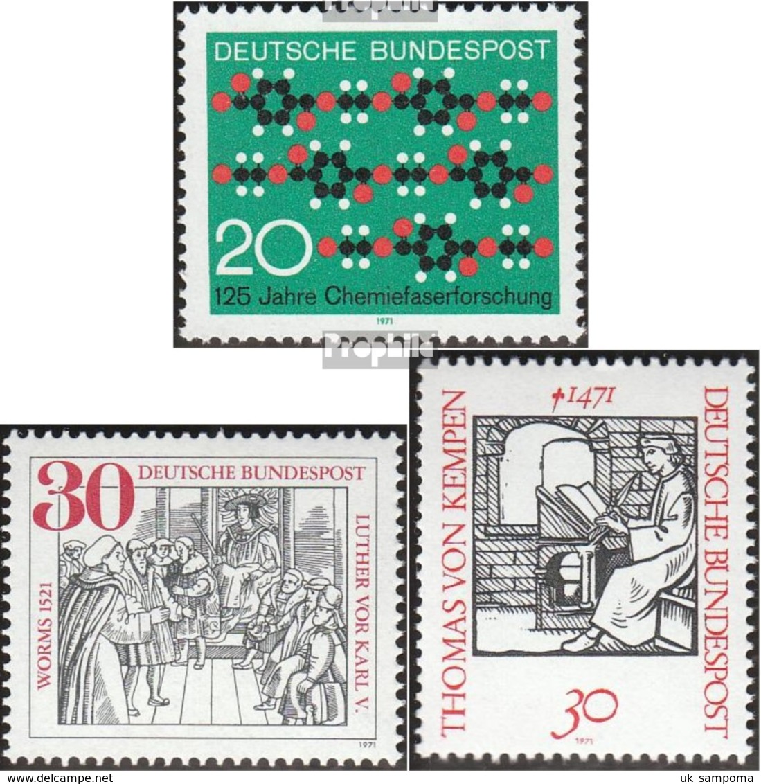 FRD (FR.Germany) 658,659,664,669,674 (complete.issue.) Fine Used / Cancelled 1971 Empire, Ebert, Chemistry, Worms, Kempe - Used Stamps