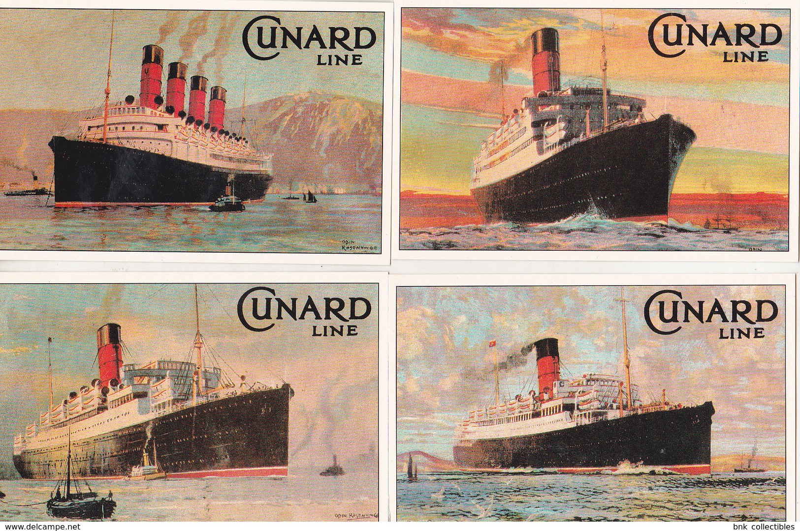 Cunard Line - England 22 Uncirculated Postcards - Marine Art Posters 1990 - Publicité