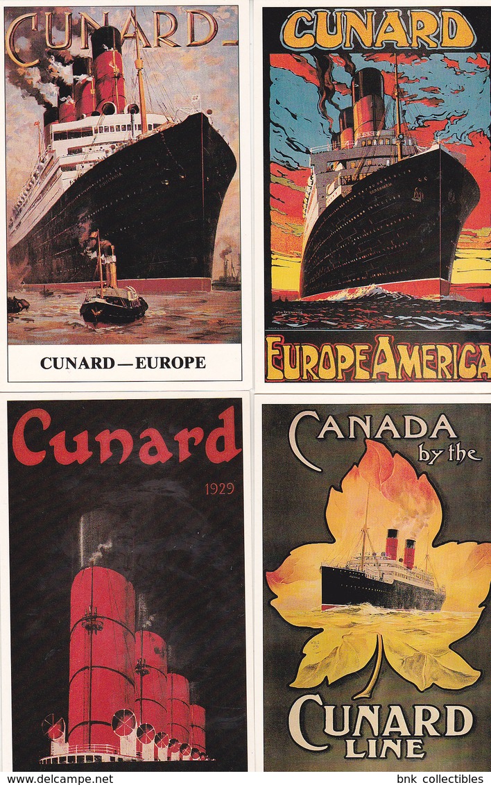 Cunard Line - England 22 Uncirculated Postcards - Marine Art Posters 1990 - Publicité