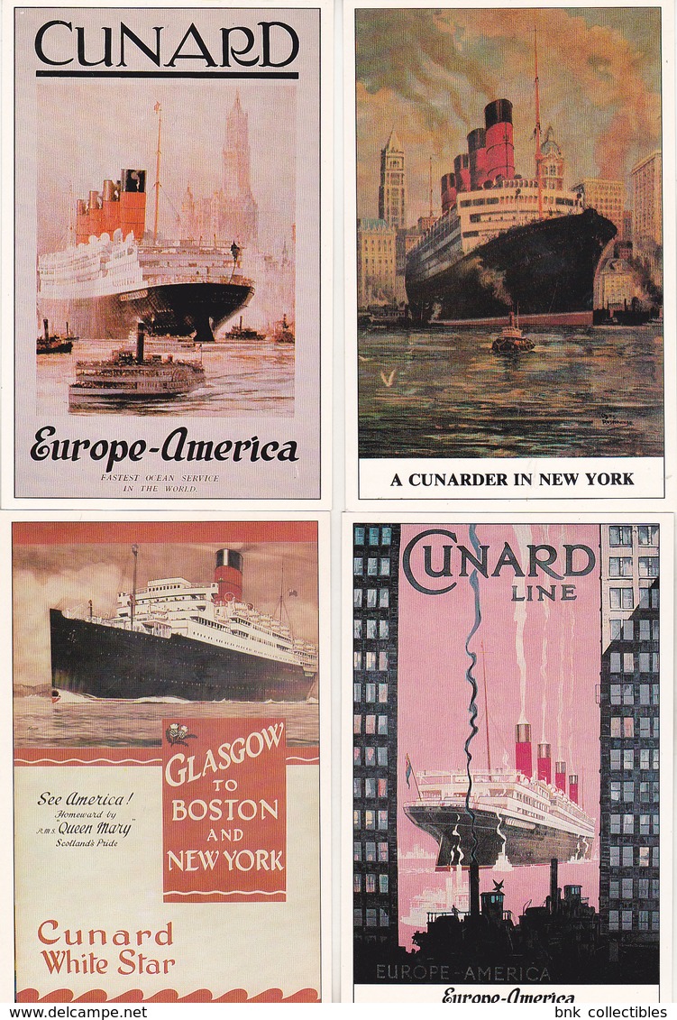 Cunard Line - England 22 Uncirculated Postcards - Marine Art Posters 1990 - Publicité