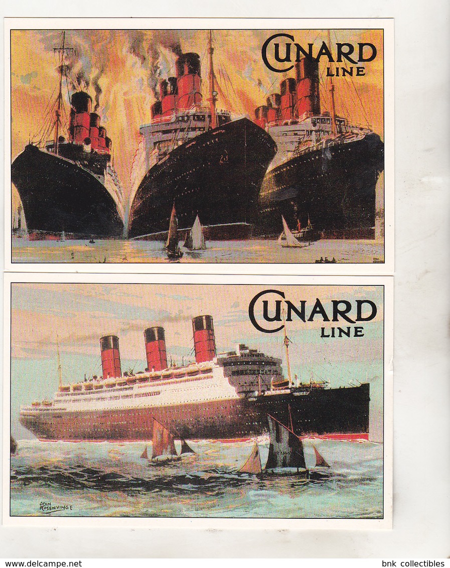 Cunard Line - England 22 Uncirculated Postcards - Marine Art Posters 1990 - Publicité