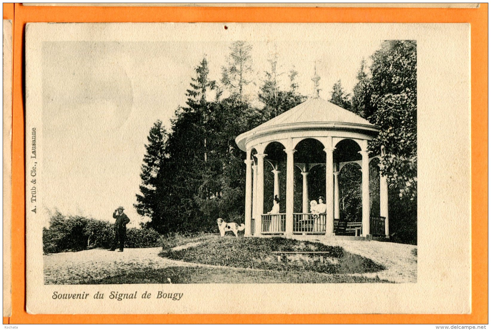 Oct277, Signal De Bougy, Le Pavillon, Près De Bougy-Villars, Animée, Trou De Punaise, Circulée 1906 Cachet Bougy-Villars - Bougy-Villars