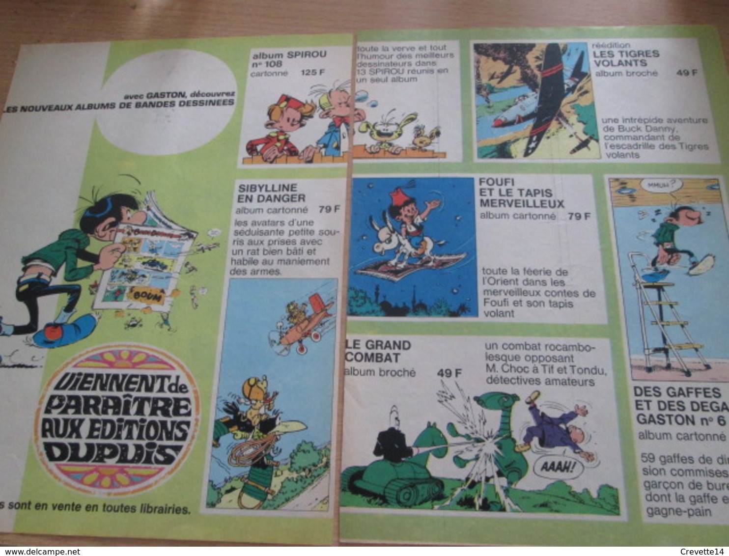 CLI518 : Pour Fans De GASTON LAGAFFE : Dble Page PUB A4 Tirée De Spirou Années 60/70 Dessin Non Repris Dans Les Albums - Gaston