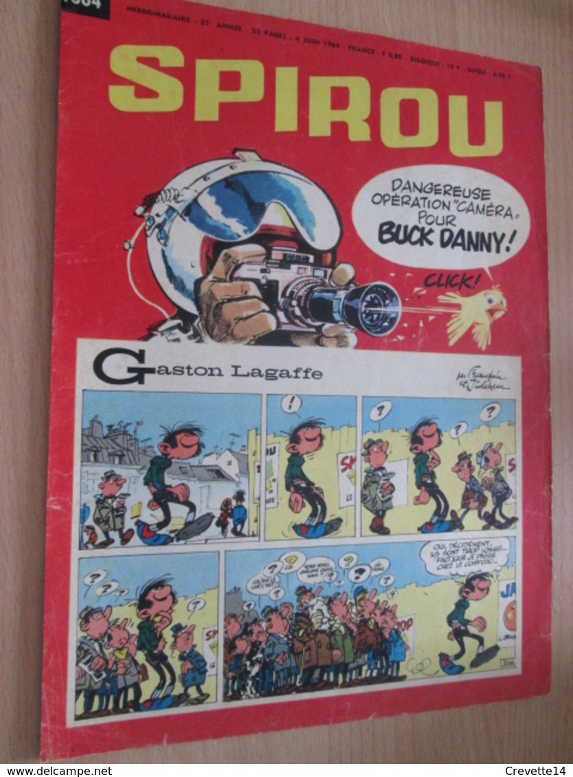 CLI518 : Pour Fans De GASTON LAGAFFE : COUVERTURE A4 Spirou Années 60 Avec Gag + BUCK DANNY - Gaston