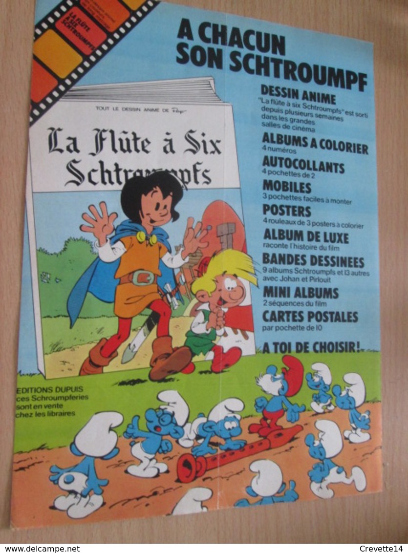 CLI518 : Pour Fans De SCHTROUMPFS : Page PUB A4 Spirou Années 60/70 Avec Nouvel Album Paru - Schtroumpfs, Les - Los Pitufos