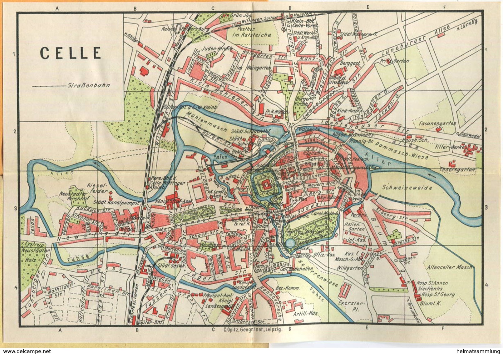 Miniatur-Bibliothek Nr. 1125 - Reiseführer Celle Mit Farbigem Plan Von Georg Kießling - 8cm X 12cm - 48 Seiten Ca. 1910 - Sonstige & Ohne Zuordnung