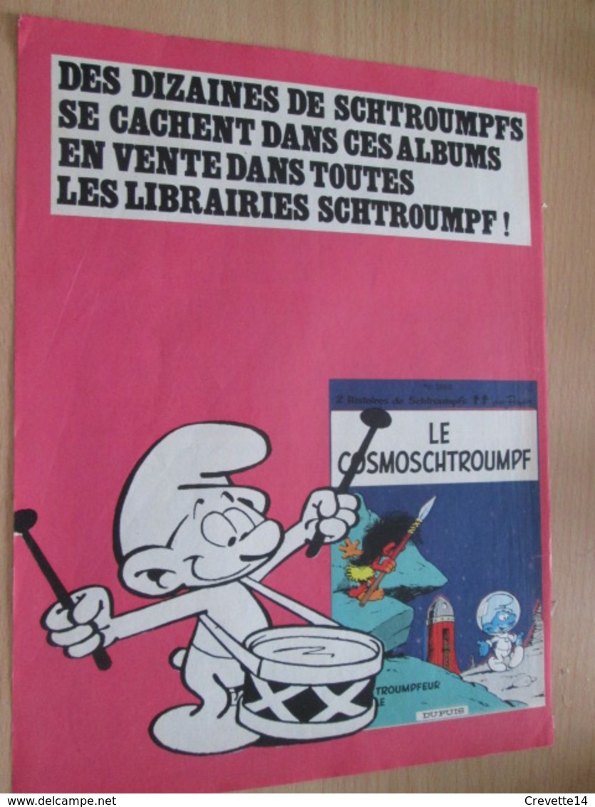 CLI518 : Pour Fans De SCHTROUMPFS : Page PUB A4 Spirou Années 60/70 Avec Nouvel Album Paru - Schtroumpfs, Les - Los Pitufos