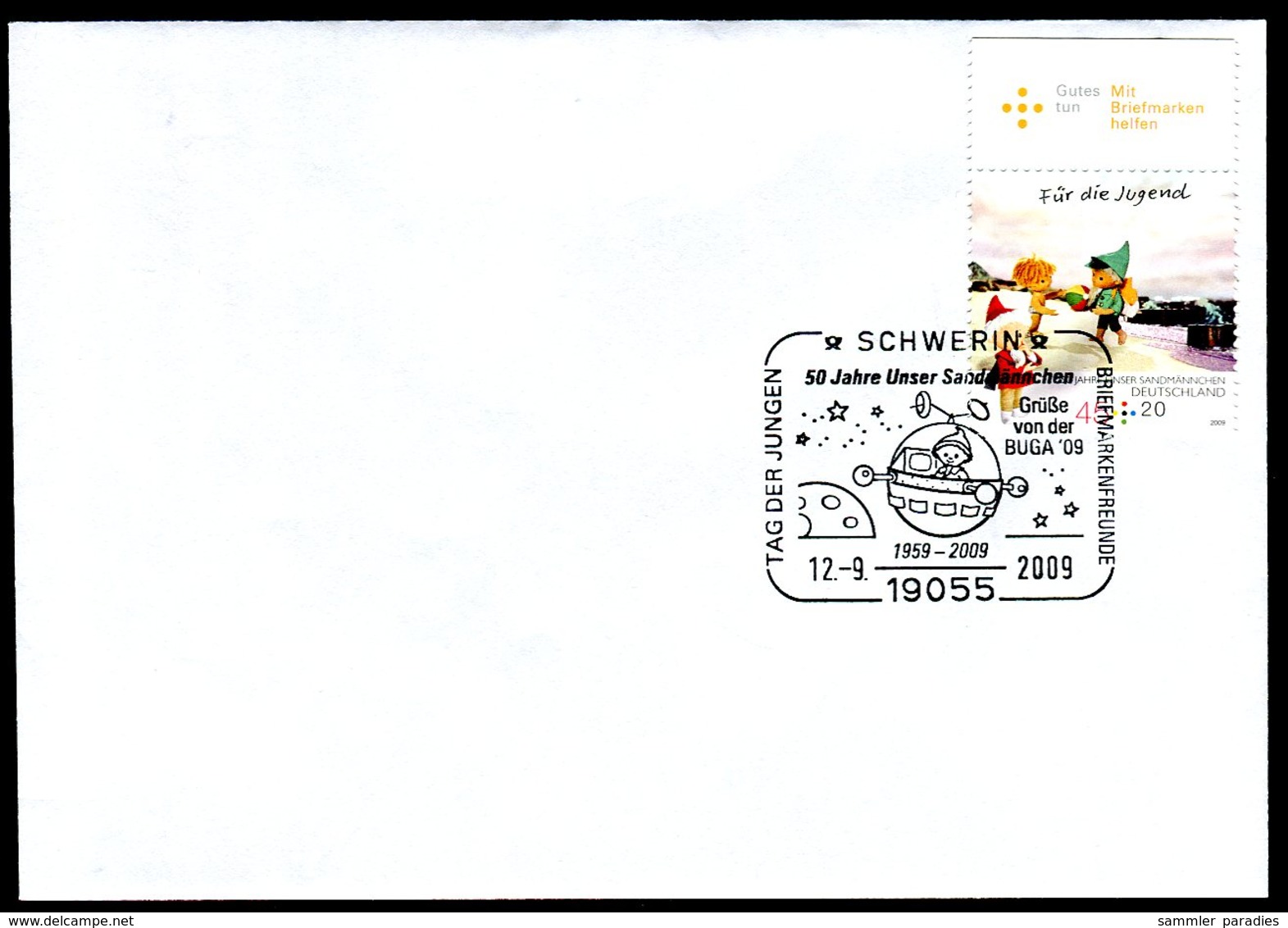 41061) BRD - Brief -  Mi 2748 - SoST 19055 SCHWERIN Vom 12.09.2009 - 50 Jahre Unser Sandmännchen - Maschinenstempel (EMA)