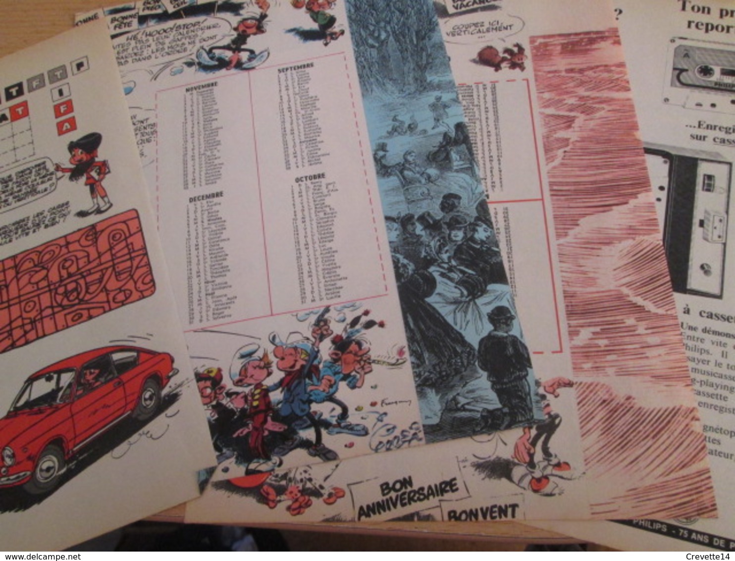 CLI518 : Pour Fans De GASTON LAGAFFE : 4 Pages A4 Spirou Années 60 CALENDRIER 1967 - Gaston