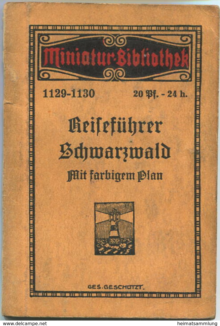 Miniatur-Bibliothek Nr. 1129-1130 - Reiseführer Schwarzwald Mit Farbigem Plan - 8cm X 12cm - 62 Seiten Ca. 1910 - Verlag - Altri & Non Classificati