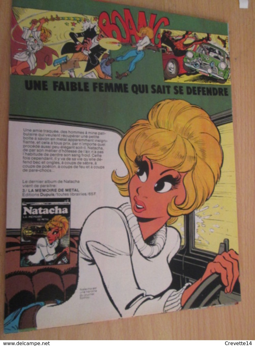 CLI518 : Pour Fans De NATACHA : Page A4 Spirou Années 70/80 PARUTION D'UN NOUVEL ALBUM - Natacha