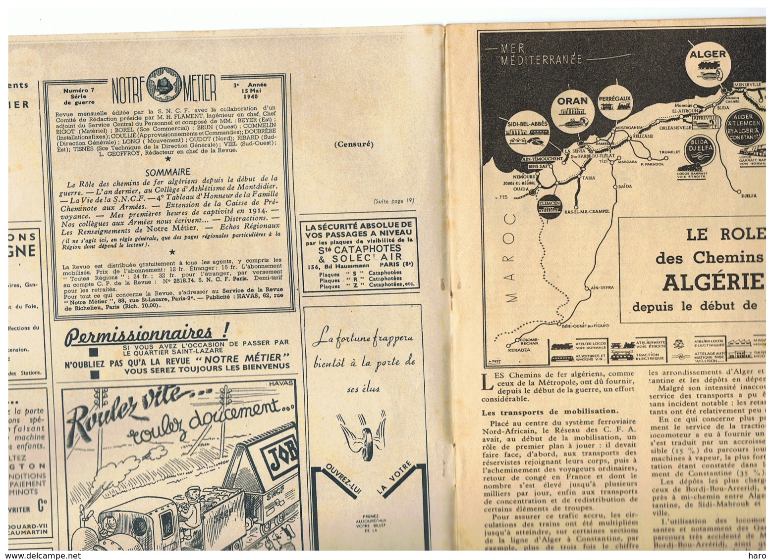 "Notre Métier " N° 7 Mai.1940 édité Par La SNCF  = Chemins De Fer, Train,guerre, Locomotive Détails Voir Sommaire (fr61) - 1900 - 1949