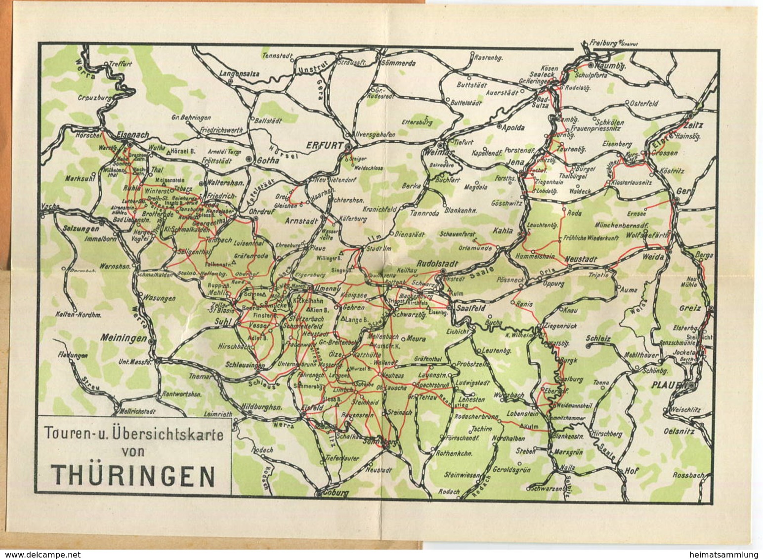 Miniatur-Bibliothek Nr. 1135-1136 - Reiseführer Der Thüringer Wald Mit Farbigem Plan - 8cm X 12cm - 60 Seiten Ca. 1910 - - Altri & Non Classificati