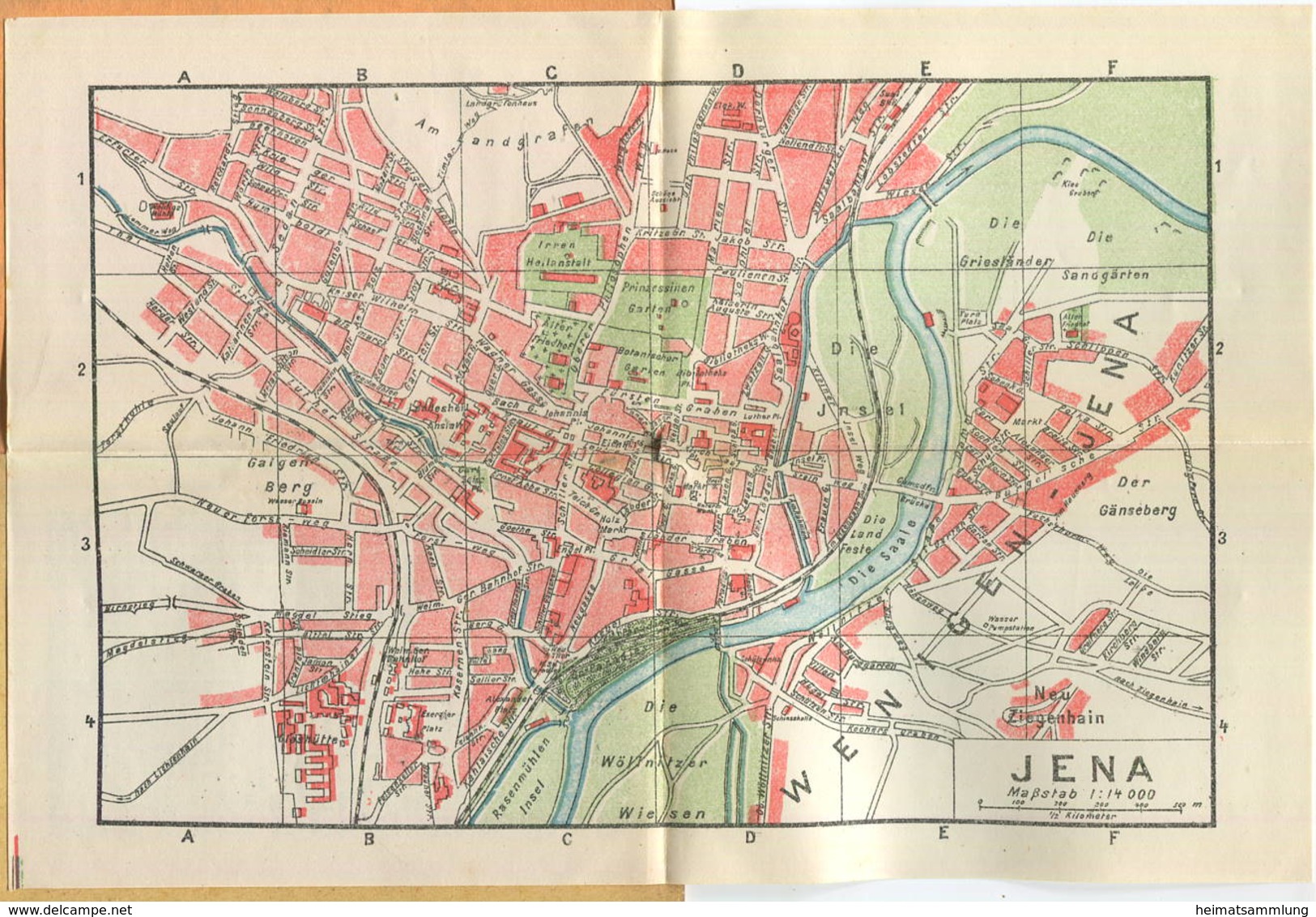 Miniatur-Bibliothek Nr. 1137 - Reiseführer Jena Mit Farbigem Plan - 8cm X 12cm - 40 Seiten Ca. 1910 - Verlag Für Kunst U - Sonstige & Ohne Zuordnung