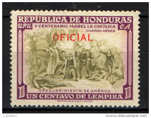 HONDURAS - 1952 - CRISTOFORO COLOMBO - MNH - Honduras