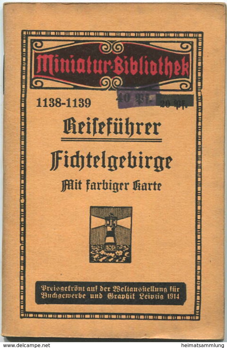 Miniatur-Bibliothek Nr. 1138-1139 - Reiseführer Fichtelgebirge Mit Farbigem Plan - 8cm X 12cm - 48 Seiten Ca. 1910 - Ver - Otros & Sin Clasificación