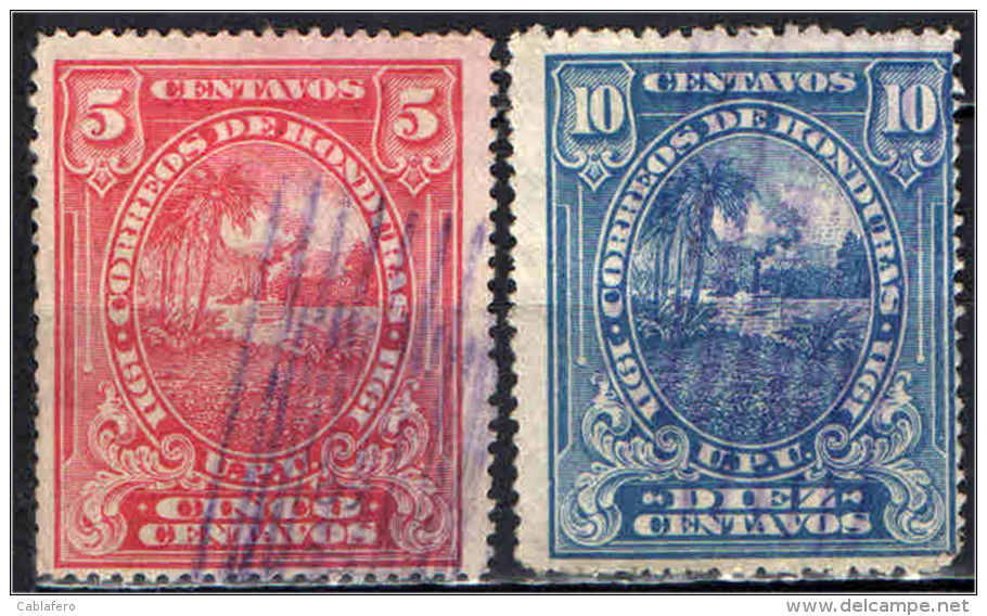 HONDURAS - 1911 - PAESAGGIO DELL'HONDURAS - USATI - Honduras