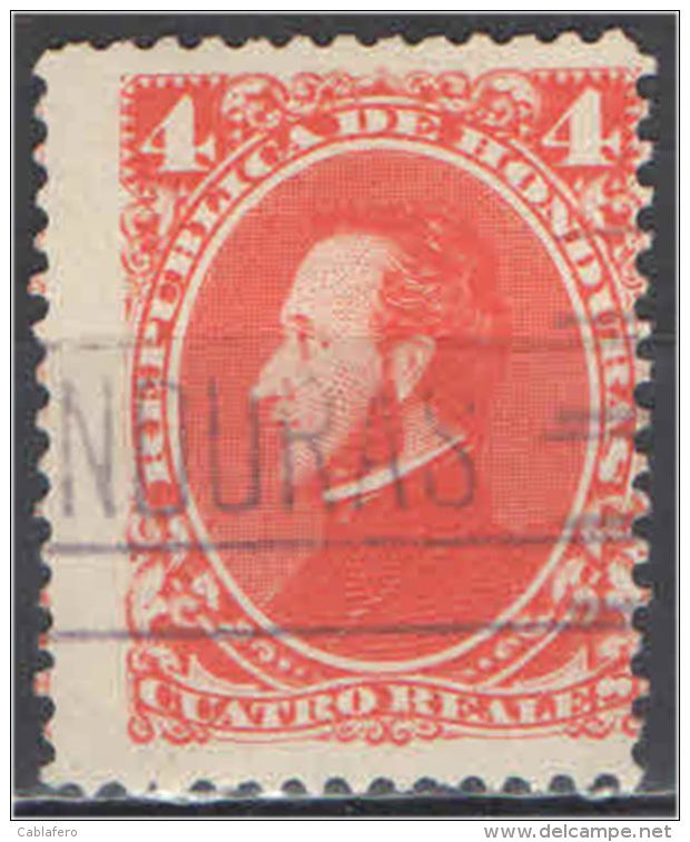 HONDURAS - 1878 - PRESIDENTE FRANCISCO MORAZAN - USATO - Honduras