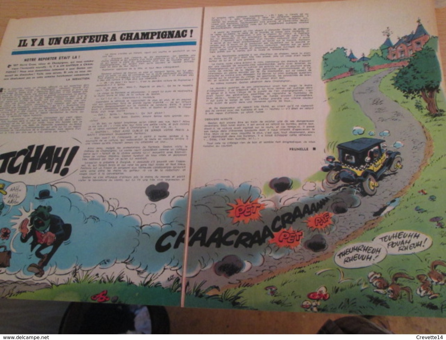 CLI518 : Pour Fans De GASTON LAGAFFE : Double Page RUBRIQUE Avec Dessins Non Repris Dans Des Albums - Gaston