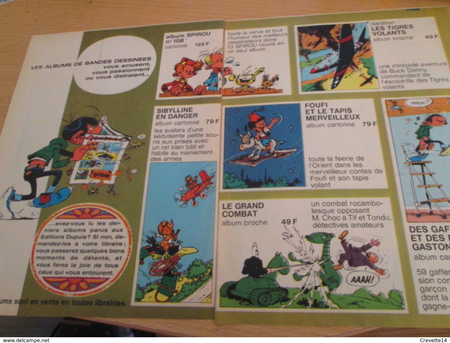 CLI518 : Pour Fans De GASTON LAGAFFE : Double Page PUB ALBUMS Avec Dessins Non Repris Dans Des Albums - Gaston