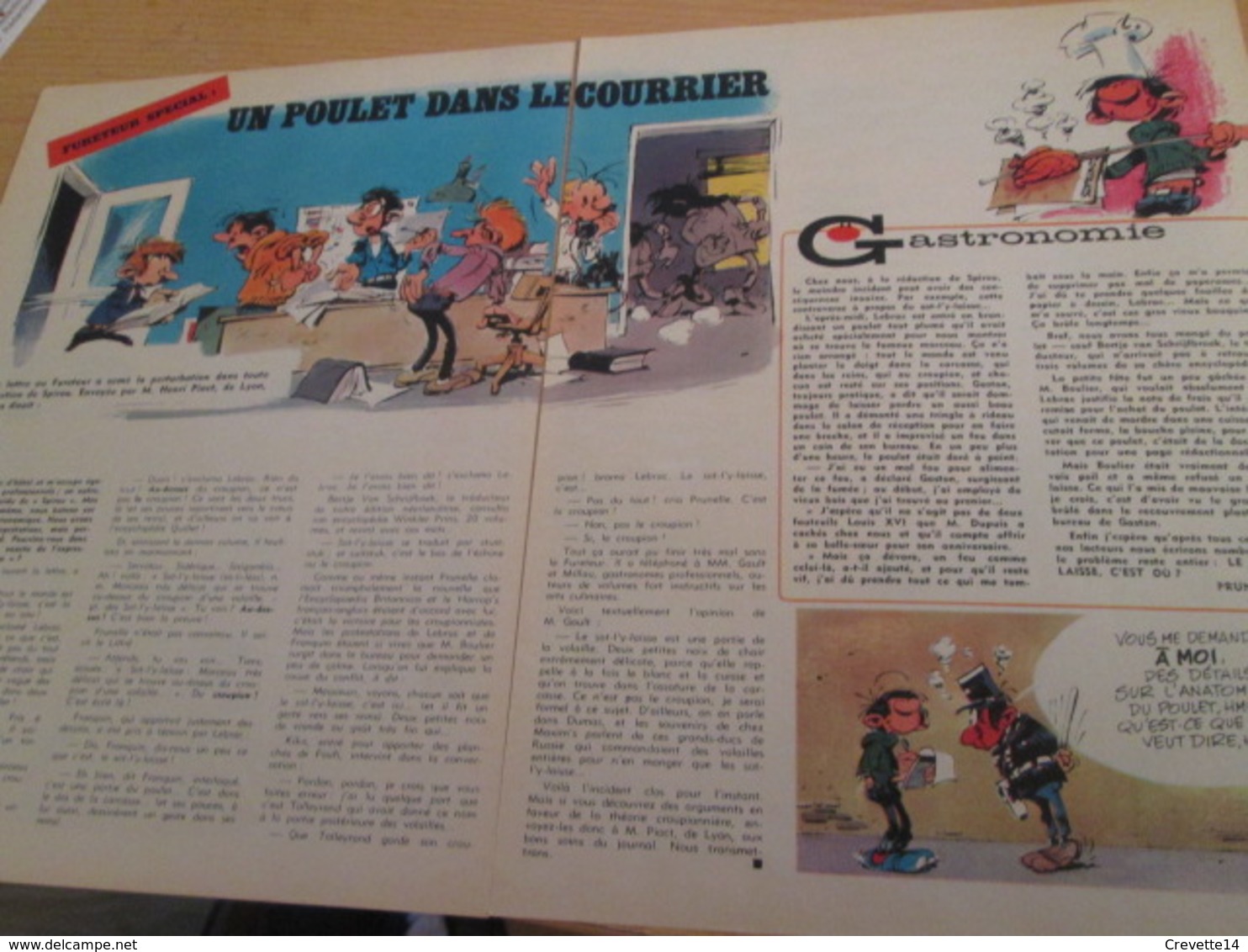 CLI518 : Pour Fans De GASTON LAGAFFE : Double Page RUBRIQUE Avec Dessins Non Repris Dans Des Albums - Gaston